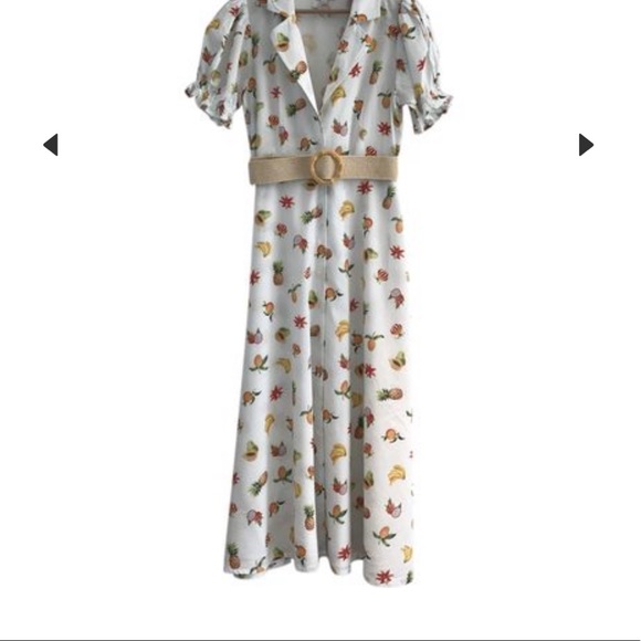 NWT WeWoreWhat RARE Bella white fruit dress small - Picture 8 of 8